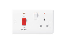 BG Cooker Switch with Switched Socket & Indicators Round Edge 870-01
