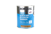 Ronseal Trade Quick Dry Interior Satin Varnish Dark Oak 750ml