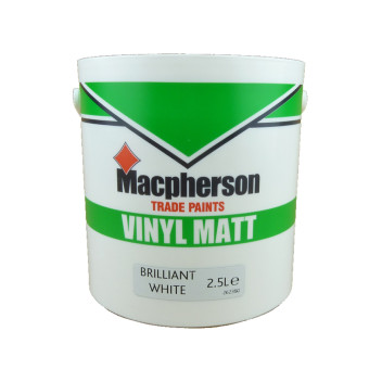 Macpherson Trade Vinyl Matt Emulsion Brilliant White 2.5Ltr