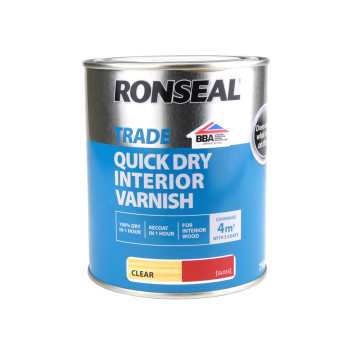 Ronseal Trade Quick Dry Interior Gloss Varnish Clear 750ml