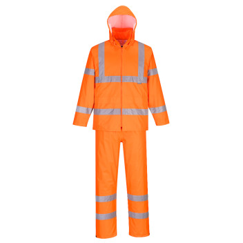 Portwest Hi-Vis Packaway Rainsuit Orange H448 L