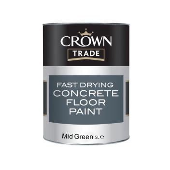 Crown Trade Concrete Floor Paint Fast Drying Mid Green 5Ltr
