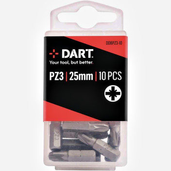 DART PZ3 25mm Pozidrive Driver Bit - Pack 10