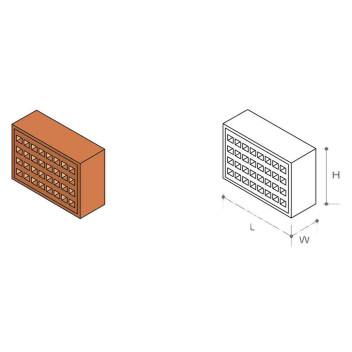 Clay Air Brick Square Hole 215x140mm Red