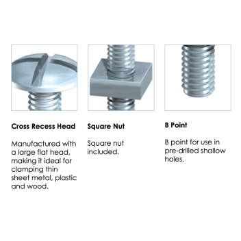 Roofing Bolts & Nuts  M6 x 50mm BZP (Bag 8)