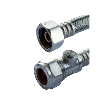 Flexi Tap Connector 15mm x 1/2\" ISO Valve PF97