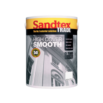 Sandtex Trade High Cover Smooth Masonry Paint Brilliant White 5Ltr